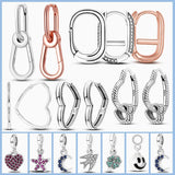 Love Heart Ear Hoops 925 Sterling Silver Earrings Women Silver Charm Gift
