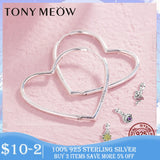 Love Heart Ear Hoops 925 Sterling Silver Earrings Women Silver Charm Gift