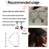 Love Heart Ear Hoops 925 Sterling Silver Earrings Women Silver Charm Gift