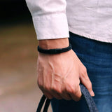 Men's Red Thread Bracelet 4mm Nylon Cord Stainless Steel Accessories