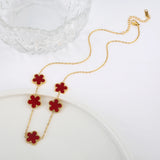 Flowers Charm Chain Necklace Choker for Women Stainless Steel Flower Necklace