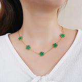 Flowers Charm Chain Necklace Choker for Women Stainless Steel Flower Necklace