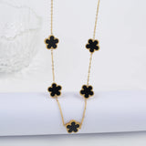 Flowers Charm Chain Necklace Choker for Women Stainless Steel Flower Necklace