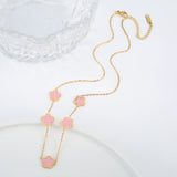 Flowers Charm Chain Necklace Choker for Women Stainless Steel Flower Necklace