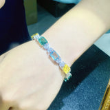 925 Silver Geometric Cubic Zirconia Bracelet for Women