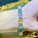925 Silver Geometric Cubic Zirconia Bracelet for Women
