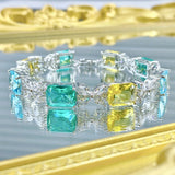 925 Silver Geometric Cubic Zirconia Bracelet for Women