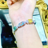 925 Silver Geometric Cubic Zirconia Bracelet for Women