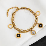 Famous Jewelry Stainless Steel Roman Numerals Bracelet Female Charm