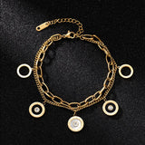 Famous Jewelry Stainless Steel Roman Numerals Bracelet Female Charm