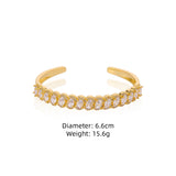 Golden Charm Bangle Multicolor Rhinestone Bracelet