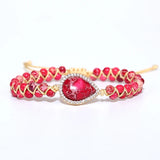 Natural Stone Water Droplet Charm Bracelet Bangle for Men and Women