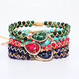 Natural Stone Water Droplet Charm Bracelet Bangle for Men and Women