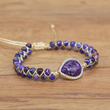Natural Stone Water Droplet Charm Bracelet Bangle for Men and Women