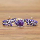 Natural Stone Water Droplet Charm Bracelet Bangle for Men and Women