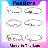 Pan Heart Charm Bracelet 100% S925 Sterling Silver Bangle