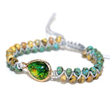 Vintage Glass Beads Water Droplet Shape Bracelet Bangle