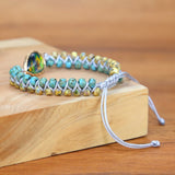 Vintage Glass Beads Water Droplet Shape Bracelet Bangle
