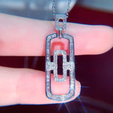 Geometric Rectangular Couple Necklace for Men and Women