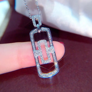 Geometric Rectangular Couple Necklace for Men and Women