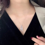 Geometric Rectangular Couple Necklace for Men and Women