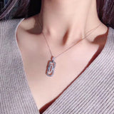 Geometric Rectangular Couple Necklace for Men and Women