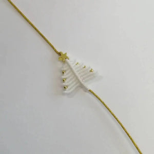 Macrame Christmas Tree Bracelet XMAS Lucky Charm Couple Gift