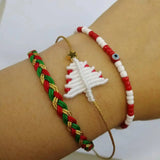 Macrame Christmas Tree Bracelet XMAS Lucky Charm Couple Gift