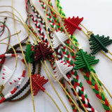Macrame Christmas Tree Bracelet XMAS Lucky Charm Couple Gift