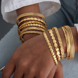 Minimalist Tarnish Stainless Steel Bangle Bracelet Open Charm Wrist Jewelry