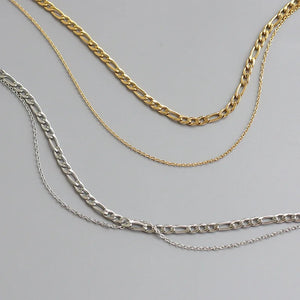Stainless Steel Double Layer Chain Necklace for Women