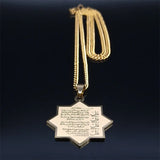 Muslim Islamic Quran Stainless Steel Necklace Pendant