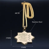 Muslim Islamic Quran Stainless Steel Necklace Pendant