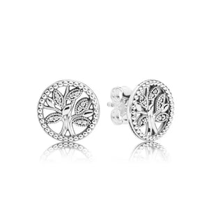 925 Sterling Silver Lioness Hearts Trees of Life Stud Earring