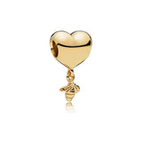 S925 Sterling Silver 11 Charm 18K Bee Honeycomb Honey Pendant