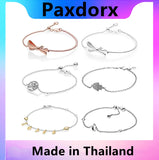 S925 Sterling Silver Bow Sparkling Crown O Chain Bracelet