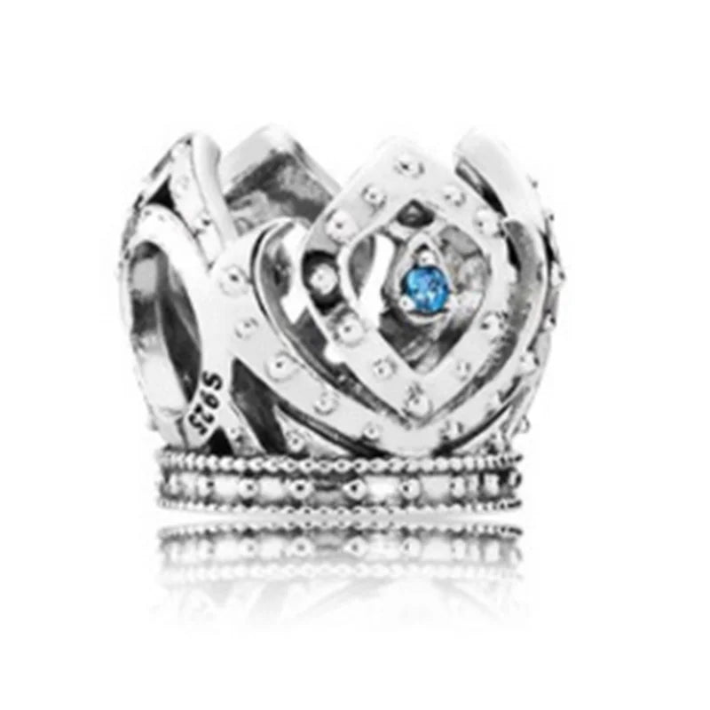 S925 Sterling Silver Charm Heart Crystal Bead for DIY Bracelet