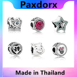 S925 Sterling Silver Charm Heart Crystal Bead for DIY Bracelet