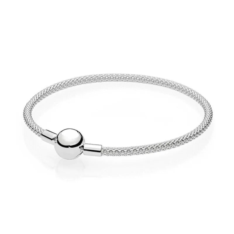 S925 Sterling Silver Mesh Bracelet Weave Bracelet DIY Beads Accessories