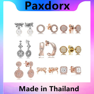 S925 Sterling Silver Earring Bow Knot & Pearl Earrings