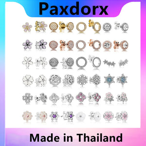 S925 Sterling Silver Flower Hollow Ear Studs