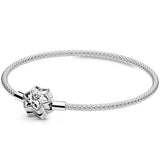 S925 Infinity Heart Clasp Bangle Bracelet for Women
