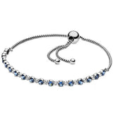 S925 Sterling Silver Rose Turquoise Slider Tennis Bracelet