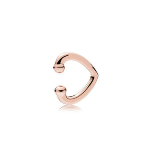 S925 Sterling Silver Shine Hoop Earring with Hearts for Women