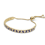 S925 Sterling Silver Stones & Stripes Bangle Bracelet for Women