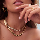 Moon Shaped Links Tennis Chain Charm Bracelets Set