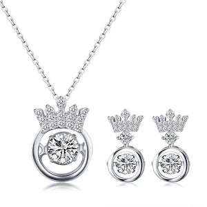 Heart Necklace Crystal Pendant Music Note Rotating Mother's Gift