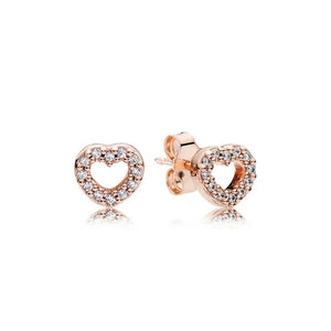 S925 Sterling Silver Rose Earring Europe Women Logo Jewelry