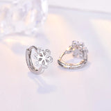 925 Silver Crystal Pendant Eardrop Earrings with Austrian Snowflake Crystals