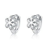 925 Silver Crystal Pendant Eardrop Earrings with Austrian Snowflake Crystals